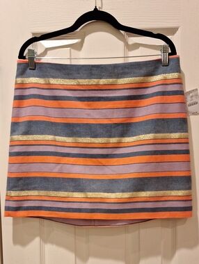 J. Crew Factory -  Horizontal Striped Metallic Mini Skirt - 10 NWT